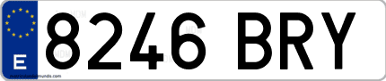 Ejemplo de matrícula de coche ordinaria 8246 BRY