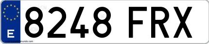 Ejemplo de matrícula española 8248 FRX