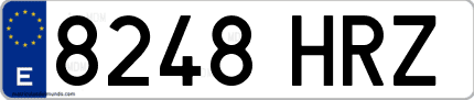 Ejemplo de matrícula de coche ordinaria 8248 HRZ
