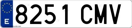 Ejemplo de matrícula española 8251 CMV