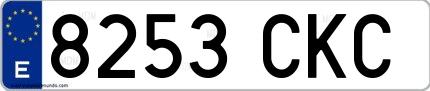 Ejemplo de matrícula española 8253 CKC