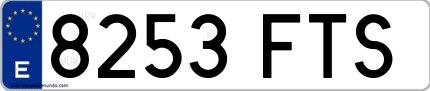 Ejemplo de matrícula española 8253 FTS