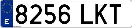Ejemplo de matrícula española 8256 LKT