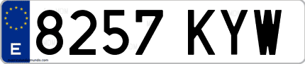 Ejemplo de matrícula de coche ordinaria 8257 KYW