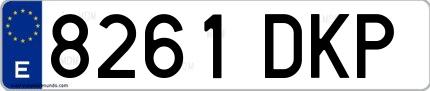 Ejemplo de matrícula española 8261 DKP