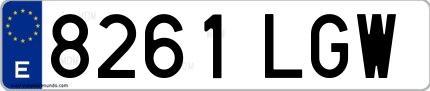 Ejemplo de matrícula española 8261 LGW