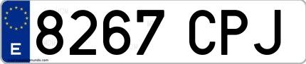 Ejemplo de matrícula española 8267 CPJ