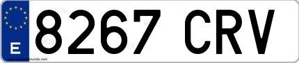 Ejemplo de matrícula española 8267 CRV