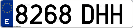 Ejemplo de matrícula de coche ordinaria 8268 DHH