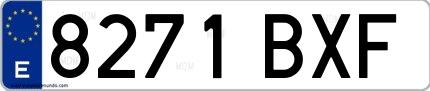 Ejemplo de matrícula española 8271 BXF