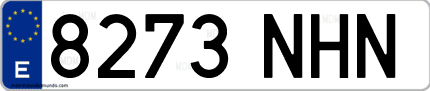 Ejemplo de matrícula de coche ordinaria 8273 NHN