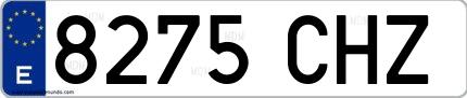 Ejemplo de matrícula española 8275 CHZ