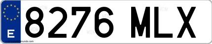 Ejemplo de matrícula española 8276 MLX