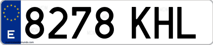 Ejemplo de matrícula de coche ordinaria 8278 KHL