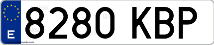 Ejemplo de matrícula de coche ordinaria 8280 KBP