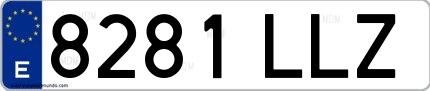 Ejemplo de matrícula española 8281 LLZ