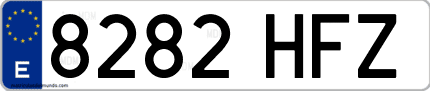 Ejemplo de matrícula de coche ordinaria 8282 HFZ