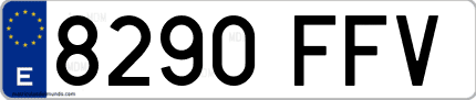 Ejemplo de matrícula de coche ordinaria 8290 FFV