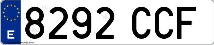 Ejemplo de matrícula española 8292 CCF