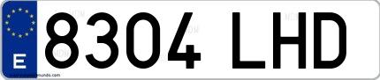 Ejemplo de matrícula española 8304 LHD