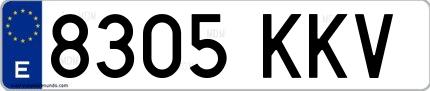 Ejemplo de matrícula española 8305 KKV
