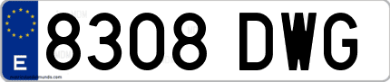 Ejemplo de matrícula de coche ordinaria 8308 DWG