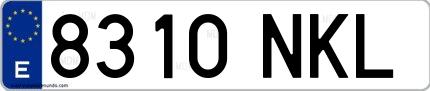 Ejemplo de matrícula española 8310 NKL