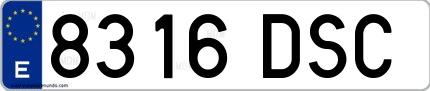 Ejemplo de matrícula española 8316 DSC