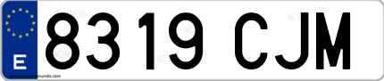 Ejemplo de matrícula de coche ordinaria 8319 CJM