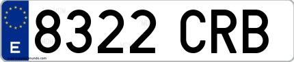 Ejemplo de matrícula española 8322 CRB
