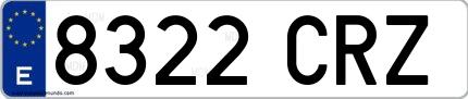 Ejemplo de matrícula española 8322 CRZ