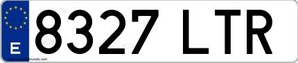 Ejemplo de matrícula española 8327 LTR