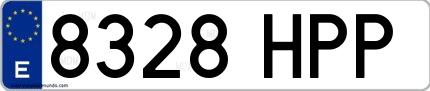 Ejemplo de matrícula española 8328 HPP