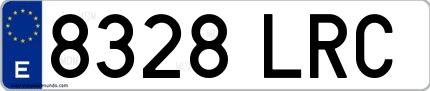 Ejemplo de matrícula española 8328 LRC