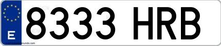 Ejemplo de matrícula española 8333 HRB