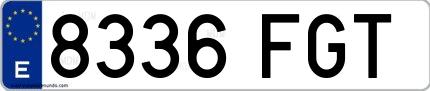 Ejemplo de matrícula española 8336 FGT