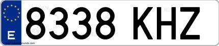 Ejemplo de matrícula española 8338 KHZ