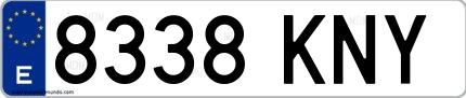 Ejemplo de matrícula española 8338 KNY