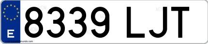 Ejemplo de matrícula española 8339 LJT