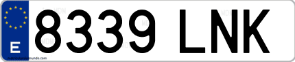 Ejemplo de matrícula de coche ordinaria 8339 LNK