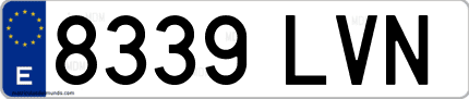 Ejemplo de matrícula de coche ordinaria 8339 LVN