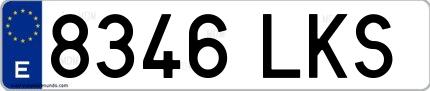 Ejemplo de matrícula española 8346 LKS