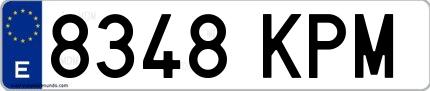 Ejemplo de matrícula española 8348 KPM