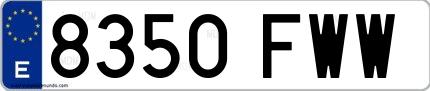 Ejemplo de matrícula española 8350 FWW