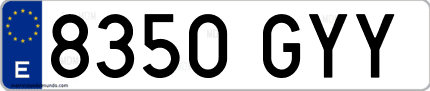 Ejemplo de matrícula de coche ordinaria 8350 GYY