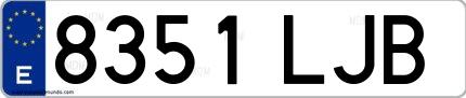 Ejemplo de matrícula española 8351 LJB