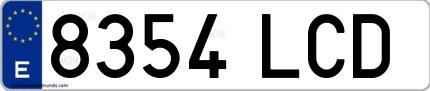 Ejemplo de matrícula española 8354 LCD