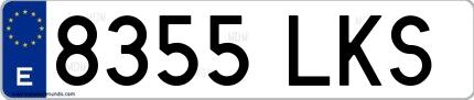 Ejemplo de matrícula española 8355 LKS