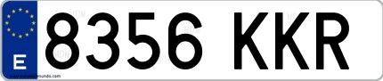 Ejemplo de matrícula española 8356 KKR