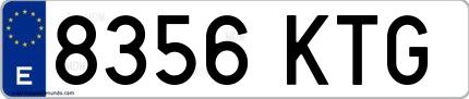 Ejemplo de matrícula española 8356 KTG